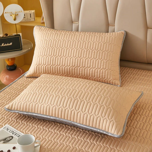 Bonenjoy Ice Cooling Pillowcase for Summer Latex Pillow Cover 48x74cm Solid Quilted Pillow Sham Home Decorative Pillowcase Dream Tech Sleep