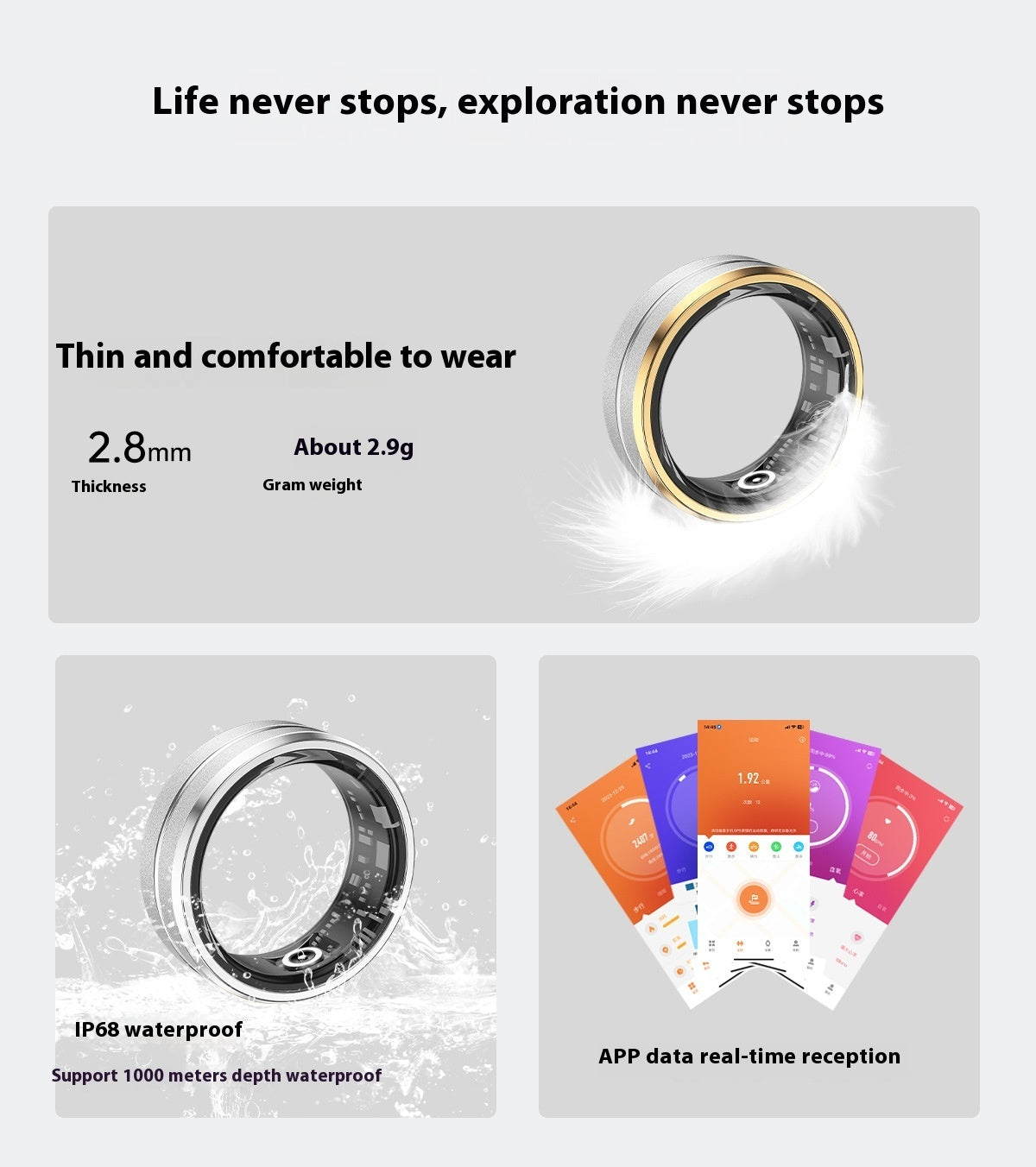 Smart Ring | Sleep Health Monitoring, IP68 Waterproof Dream Tech Sleep