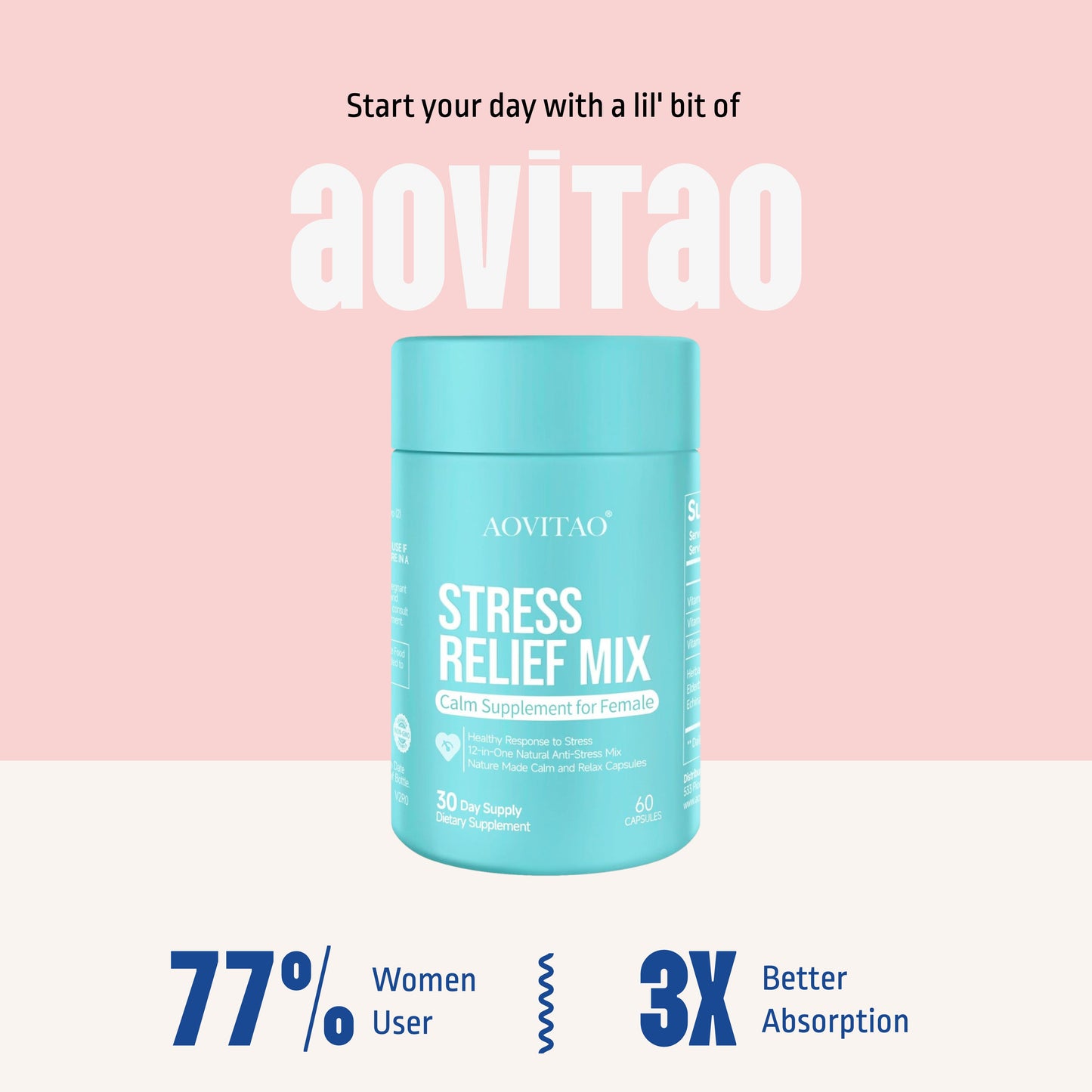 Ashwagandha For Women Supplement With L-Theanine Magnesium, Stress Relief, Focus And Relaxation Support Anxiery Pill Dream Tech Sleep