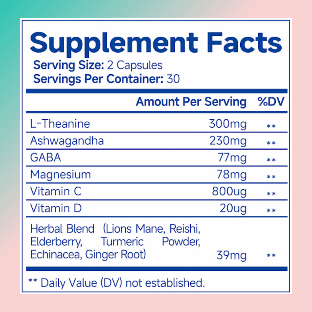 Ashwagandha For Women Supplement With L-Theanine Magnesium, Stress Relief, Focus And Relaxation Support Anxiery Pill Dream Tech Sleep