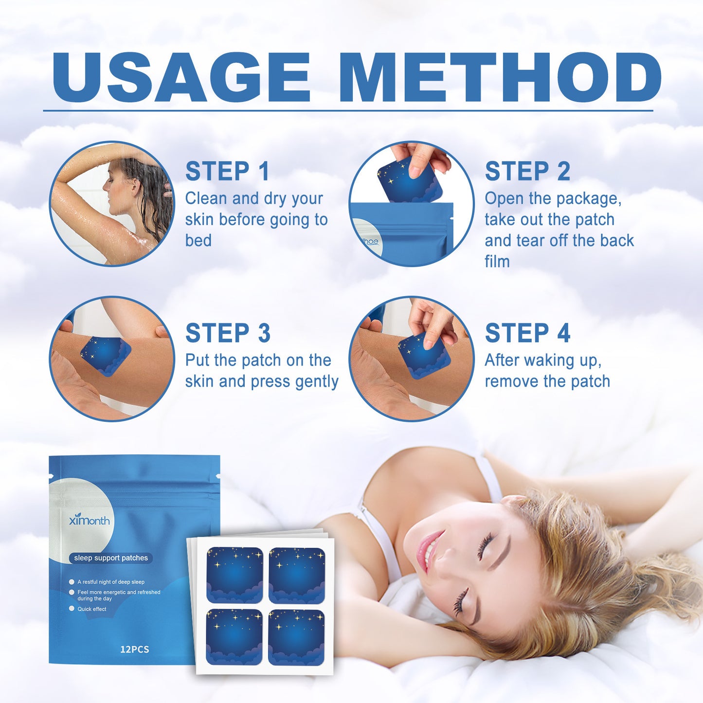 Sleep Stickers | Relax Body & Mind, Relieve Stress for Better Sleep Dream Tech Sleep