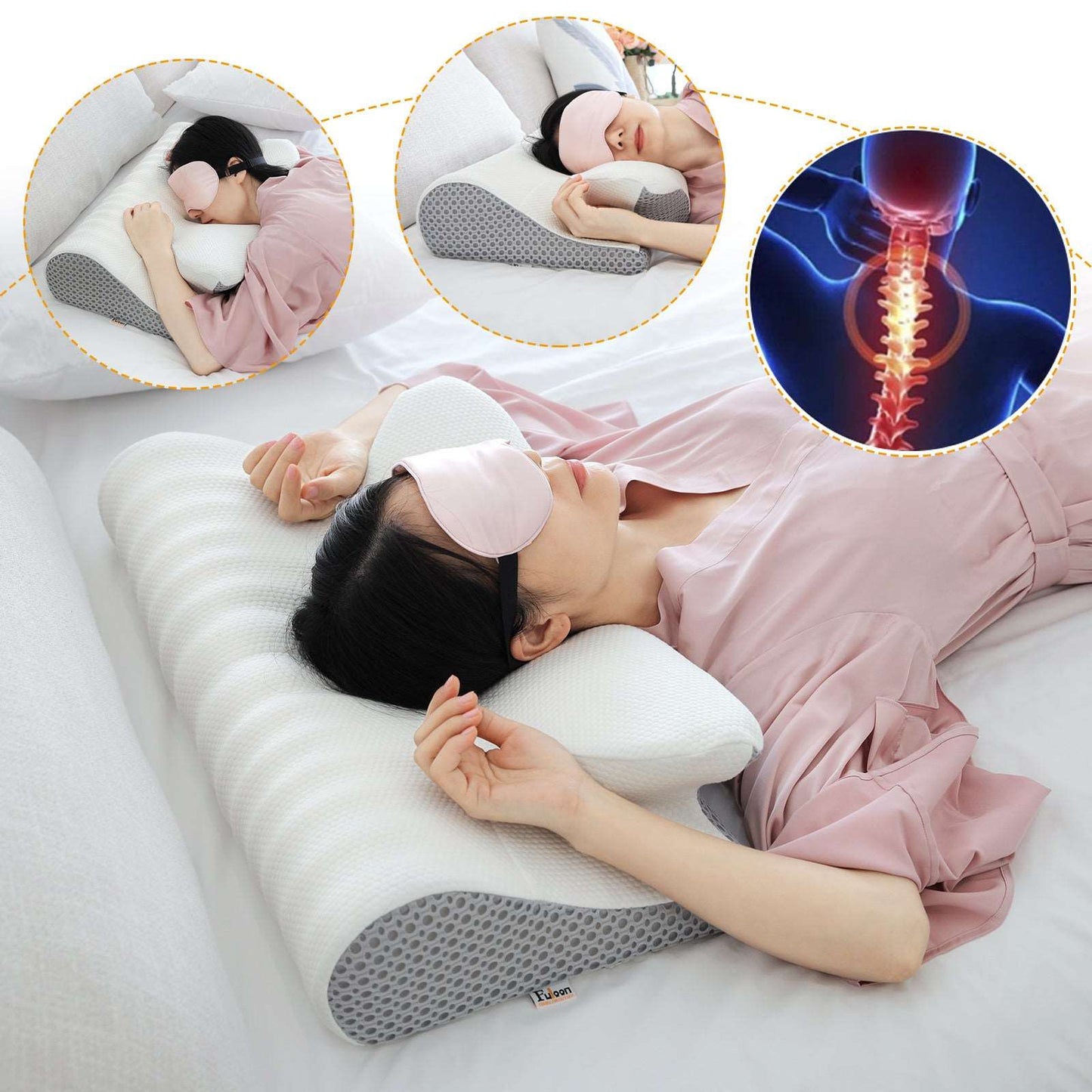 Contour Memory Foam Cervical Pillow | Ergonomic Orthopedic Design Dream Tech Sleep