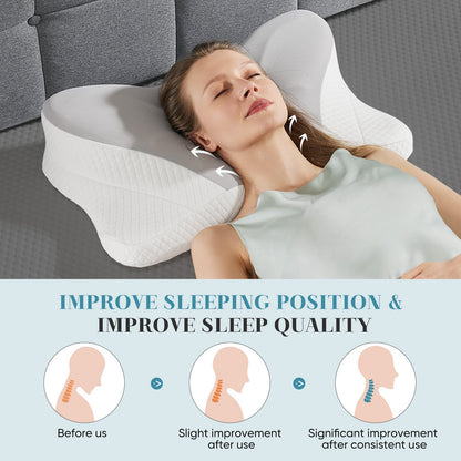 Ergonomic Foam Neck Pillow, Neck Support, Neck Protection Good Sleep  Dream Tech Sleep