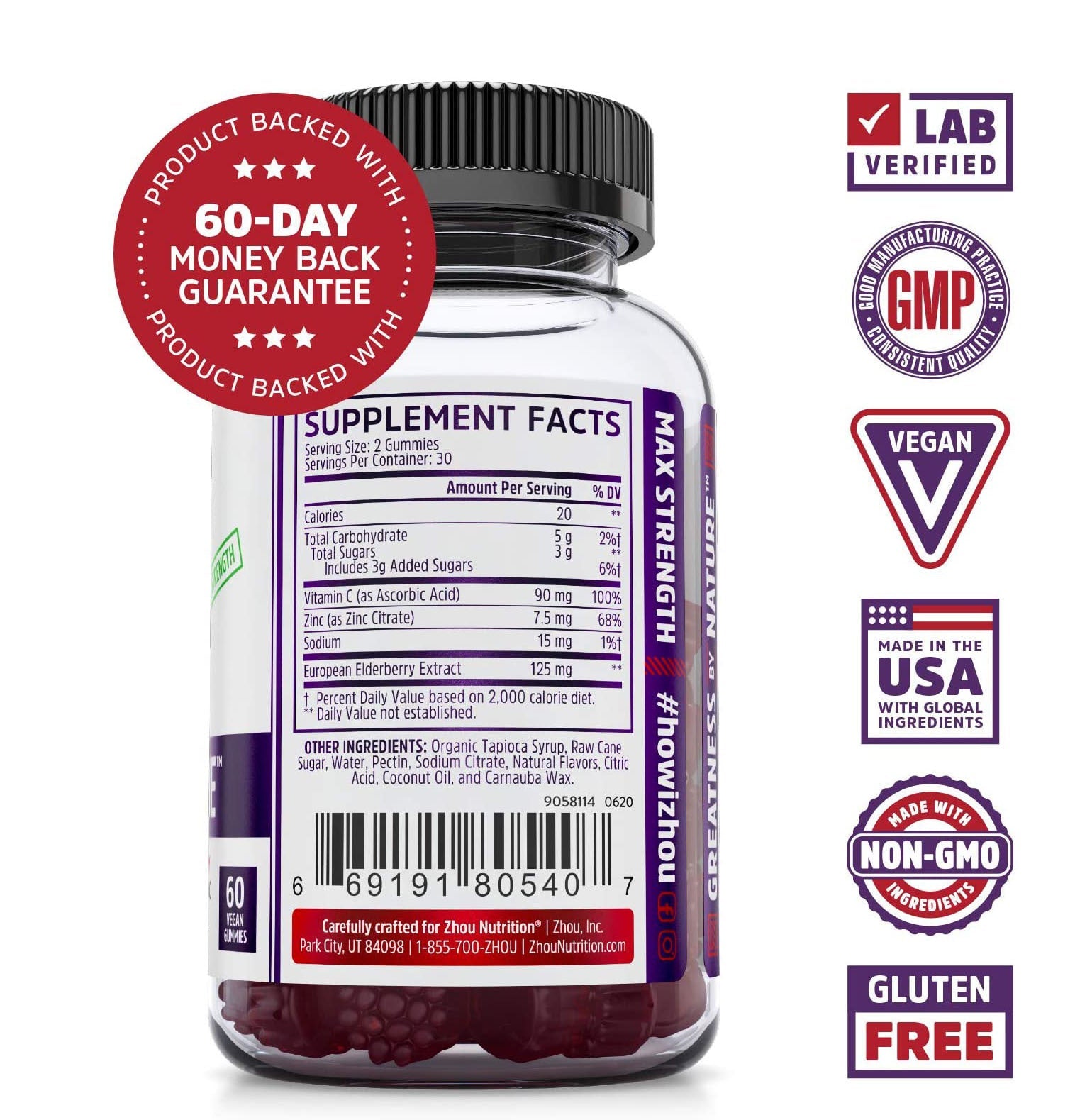 Elderberry Gummies for Immune Support - Vitamin C & Zinc  Dream Tech Sleep