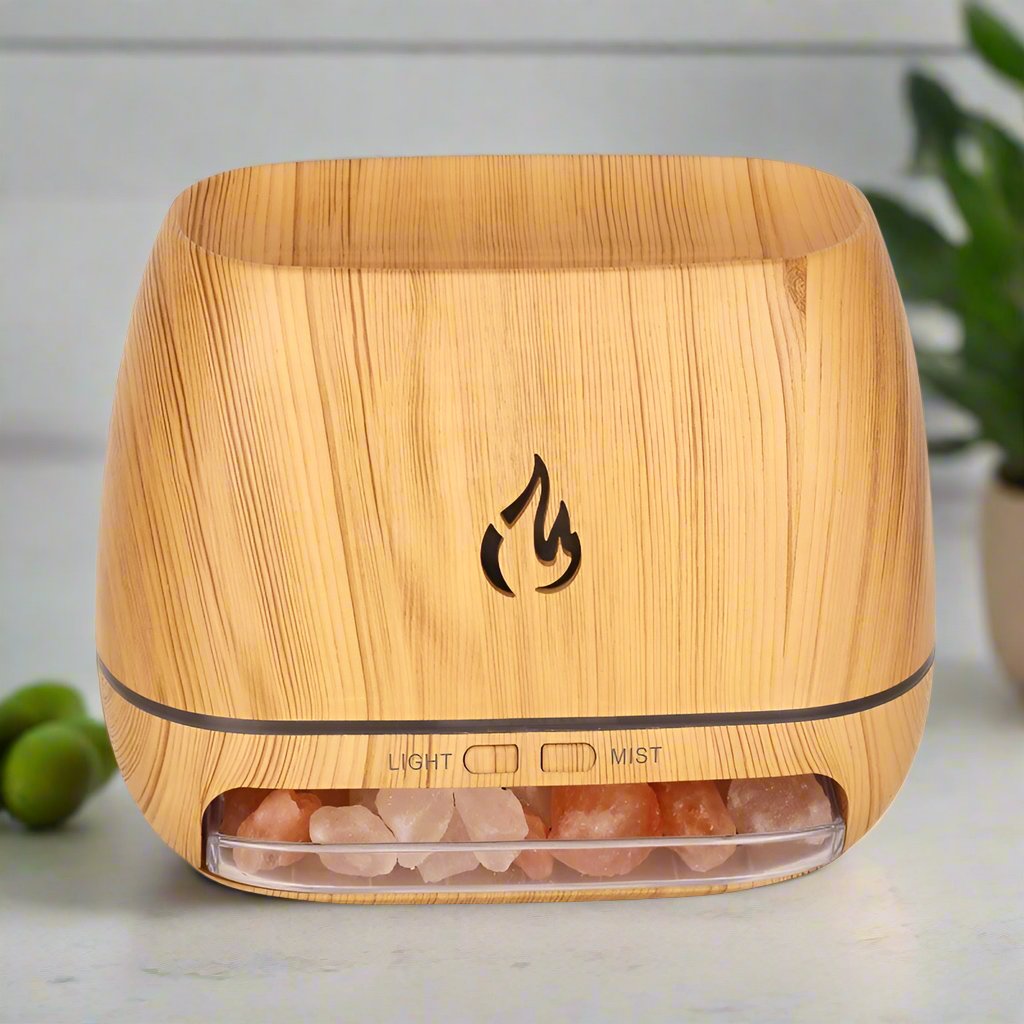 Salt Stone Flame Aroma Diffuser - Heavy Fog Air Humidifier  Dream Tech Sleep