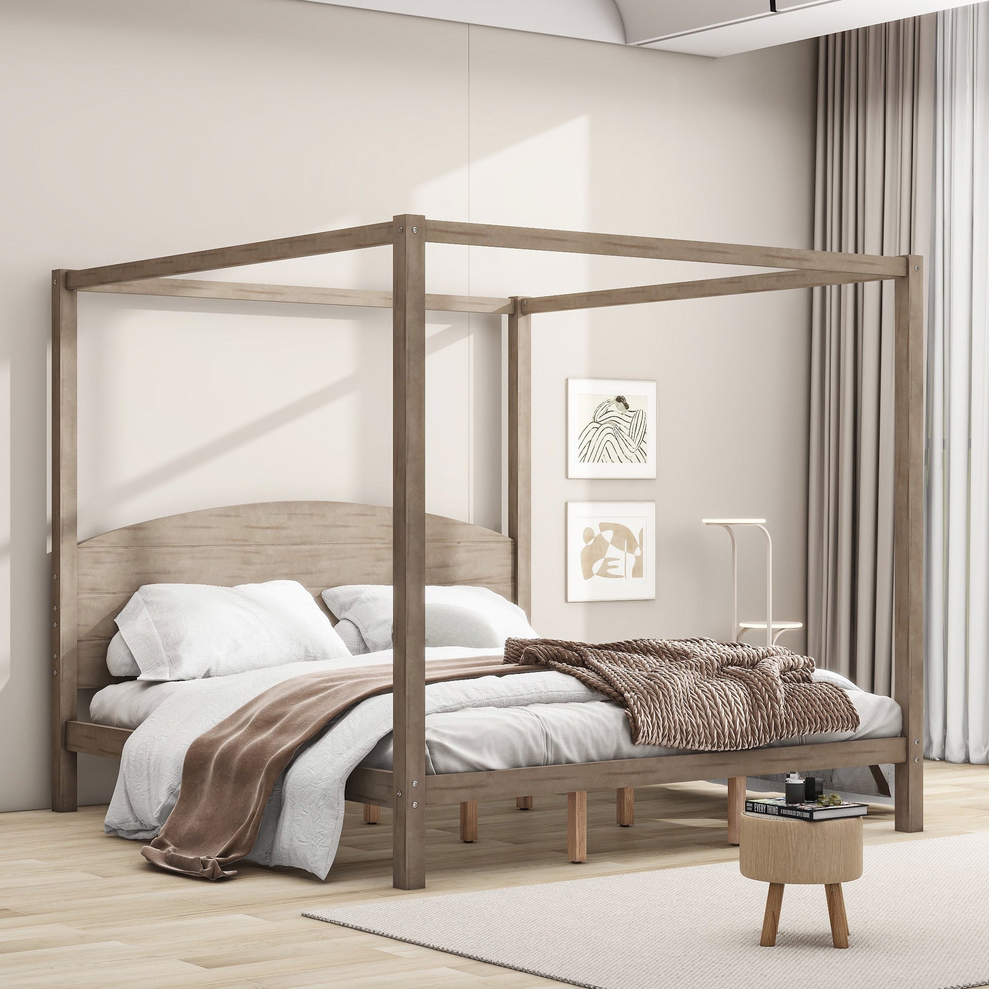 King Canopy Platform Bed  Dream Tech Sleep
