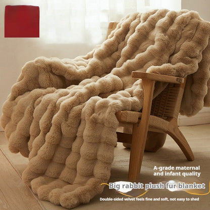 Double-sided Blanket Coral Fleece Nap Office Sofas Cover Blanket Thick Fleece Winter  Dream Tech Sleep