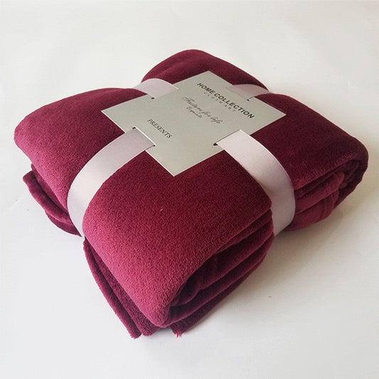 Pure Color Fleece Blanket Travel Blanket My Store