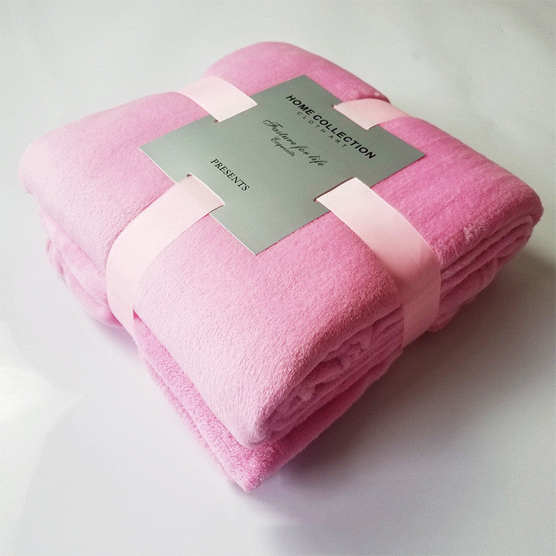 Pure Color Fleece Blanket Travel Blanket My Store