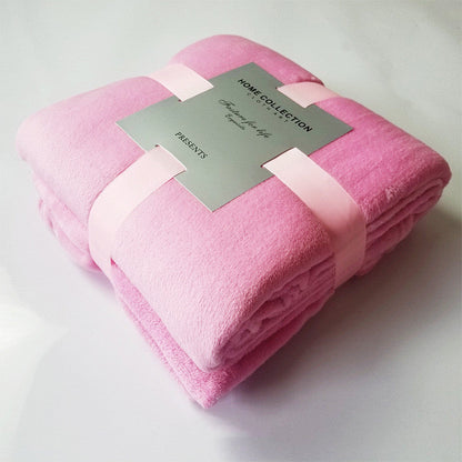 Pure Color Fleece Blanket Travel Blanket My Store