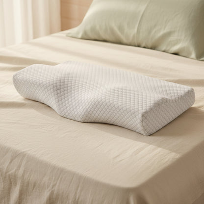 Contoured Memory Foam Pillow - Cervical Support for Neck Pain Relief  Dream Tech Sleep
