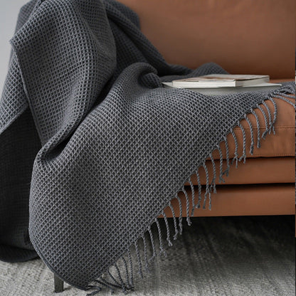 Solid Color Blanket, Sofa, Decorative Blanket Model Room, Dark Gray Blanket And Towel  Dream Tech Sleep