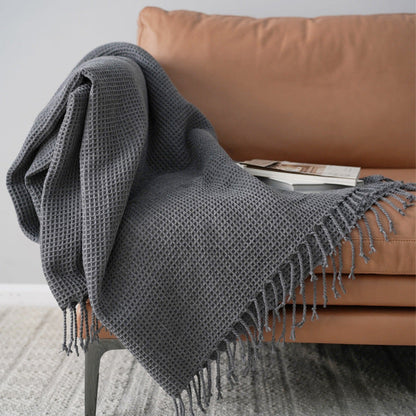 Solid Color Blanket, Sofa, Decorative Blanket Model Room, Dark Gray Blanket And Towel  Dream Tech Sleep