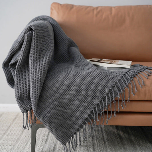 Solid Color Blanket, Sofa, Decorative Blanket Model Room, Dark Gray Blanket And Towel  Dream Tech Sleep