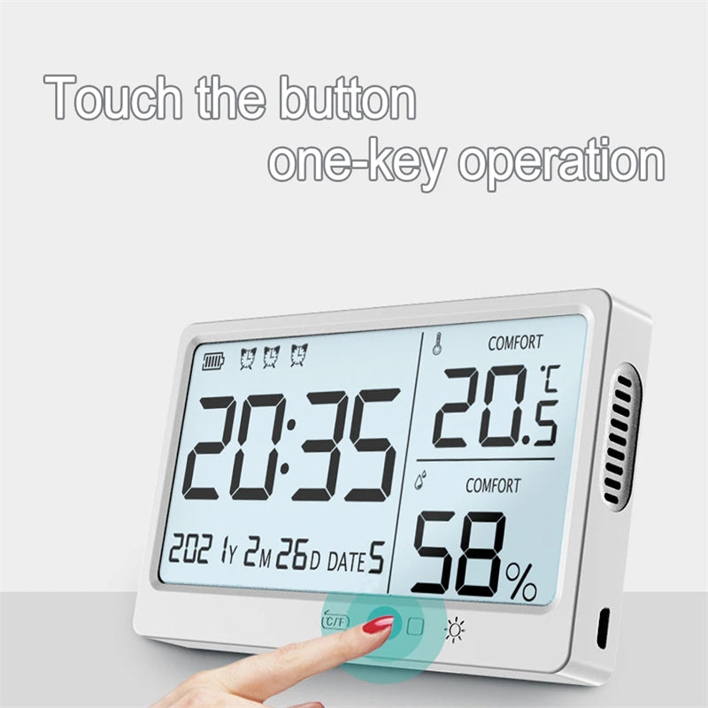 Rechargeable High-Precision Temperature & Humidity Meter Alarm Clock  Dream Tech Sleep
