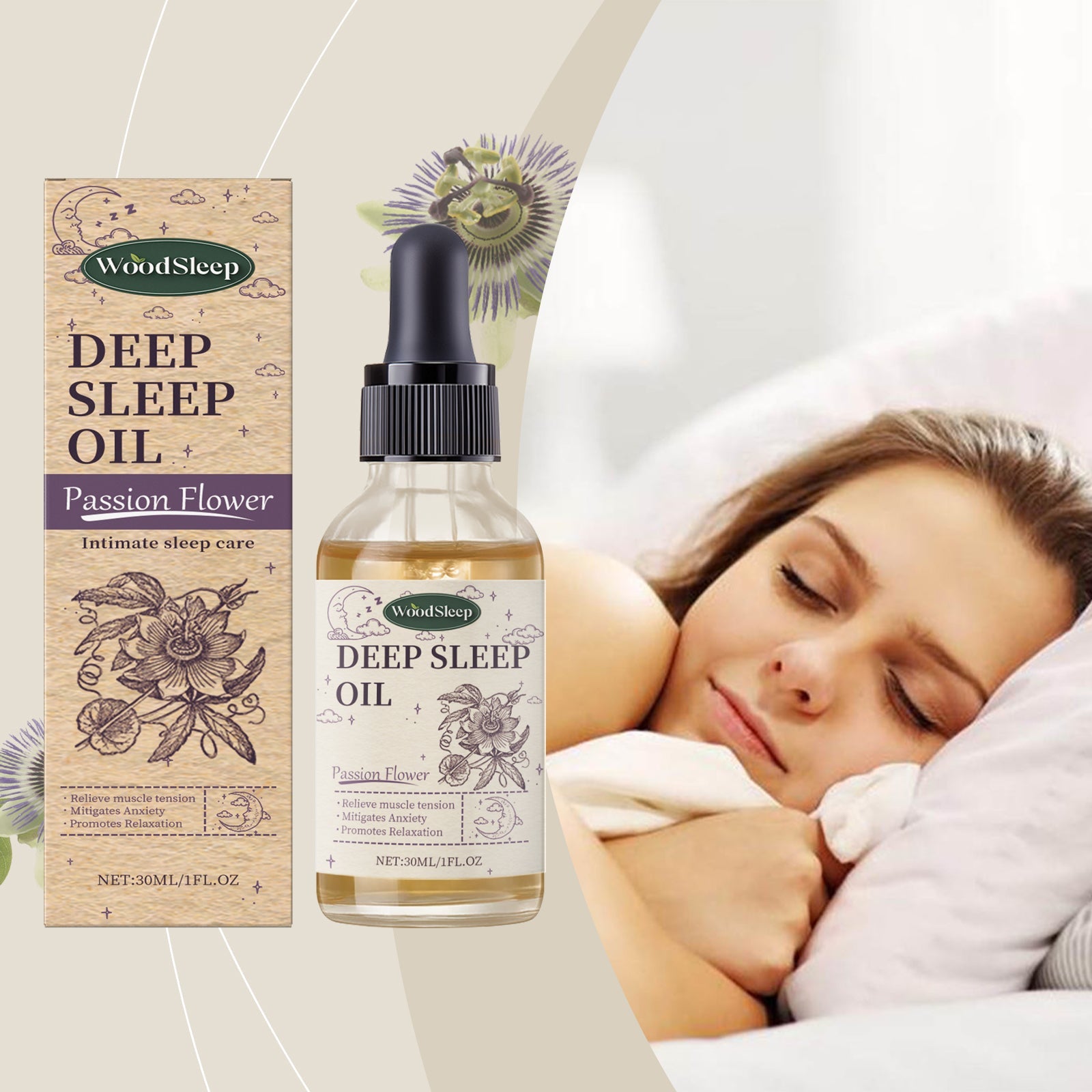 Passionflower Sleep Essential Oil Lavender Aromatic Essential Oil For Relaxing And Soothing Night Skin Care  Dream Tech Sleep