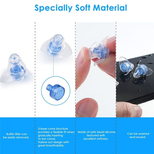 Noise Reduction And Sound Isolation Earplugs Concert High Fidelity Filter Earplugs Wholesale Blue Filter Earplugs Double Tail  Dream Tech Sleep