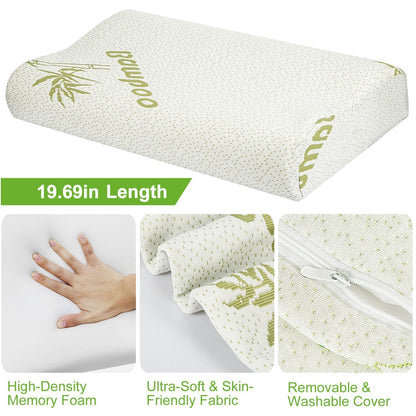 S-L Size Options -- 1Pc Bamboo Memory Foam Sleep Pillow Contoured Cervical Orthopedic Pillow Neck Support Breath Pillow  My Store