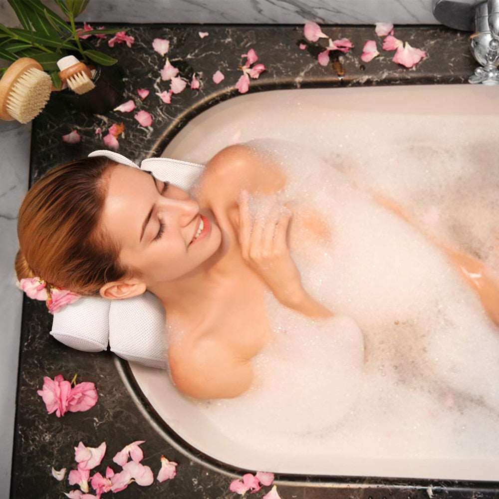 3D Mesh Bath Pillow with 6 Suction Cups  Dream Tech Sleep