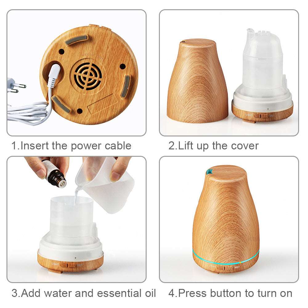 Air Home Humidifier | Wood Grain Ultrasonic Aroma Diffuser  Dream Tech Sleep