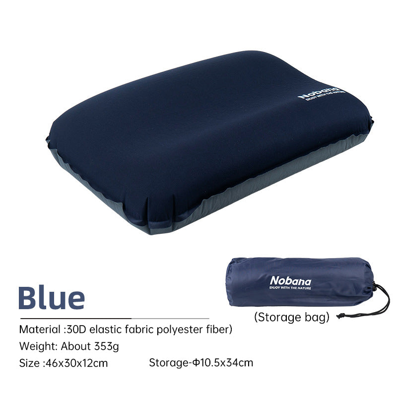 Outdoor 3D Sponge Pillow Automatic Inflatable Pillow Camping Tent Air Cushion Pillow Travel Portable Cervical Neck Pillow  Dream Tech Sleep