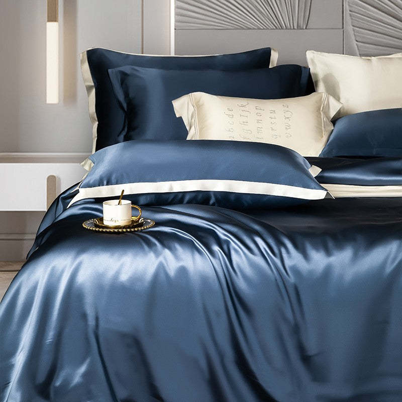 Solid Color Silk Four-piece Set Bed Sheet And Pillowcase Bedding  Dream Tech Sleep