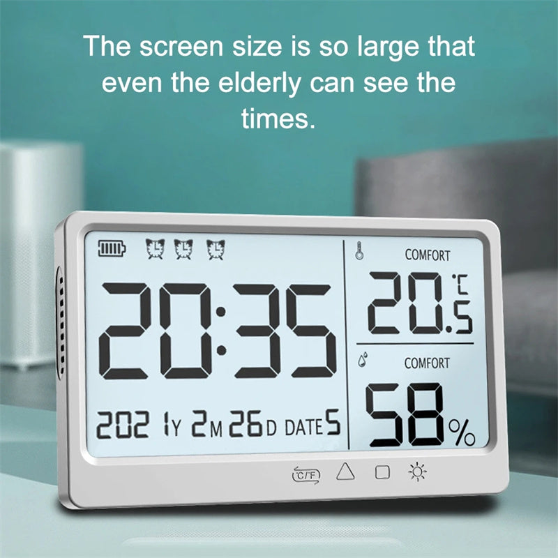 Rechargeable High-Precision Temperature & Humidity Meter Alarm Clock  Dream Tech Sleep