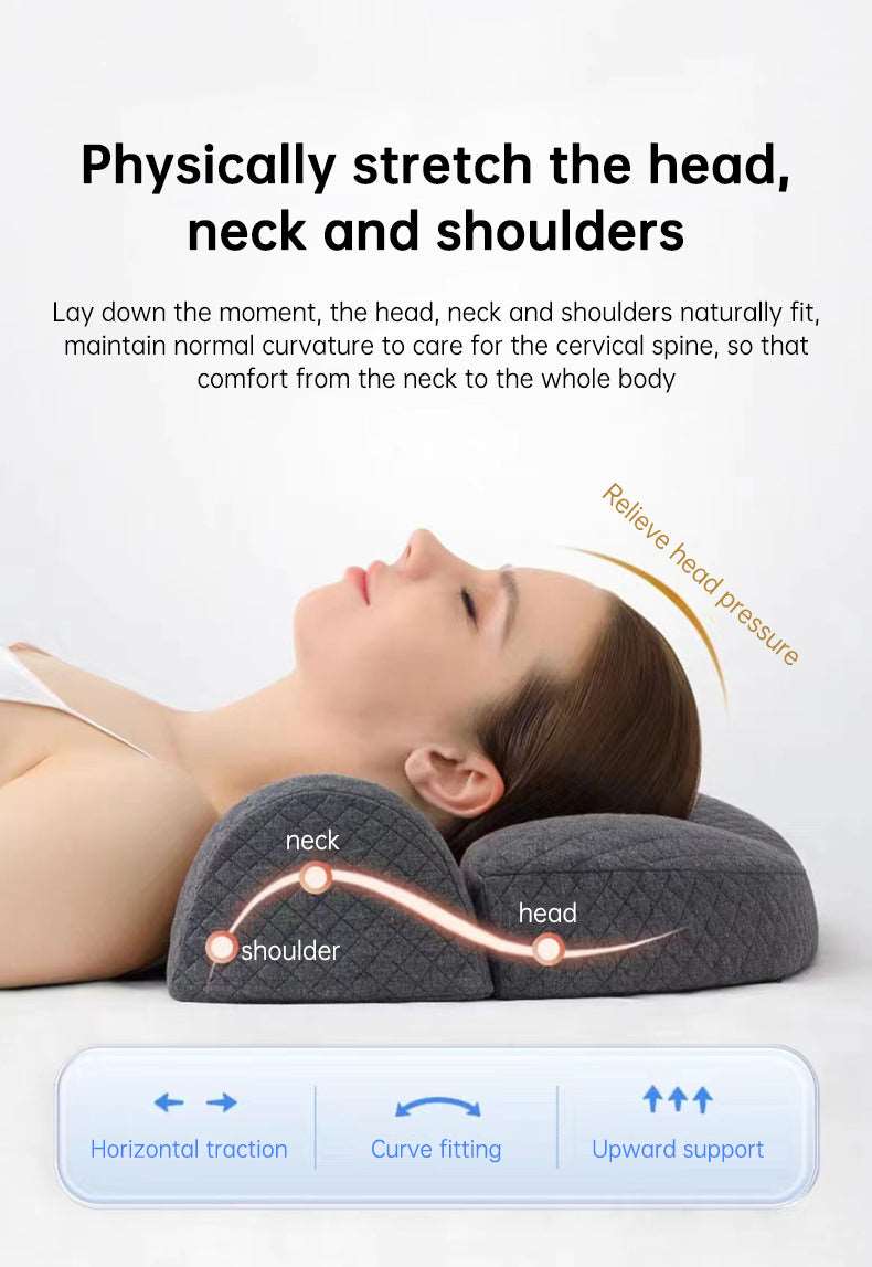 Bed Side Sleeping Pillow Ergonomic Cervical Memory Foam Pillow  Dream Tech Sleep