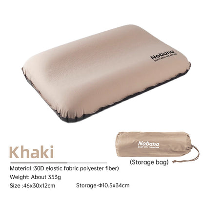 Outdoor 3D Sponge Pillow Automatic Inflatable Pillow Camping Tent Air Cushion Pillow Travel Portable Cervical Neck Pillow  Dream Tech Sleep