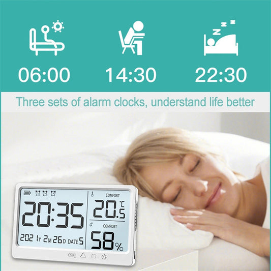 Rechargeable High-Precision Temperature & Humidity Meter Alarm Clock  Dream Tech Sleep