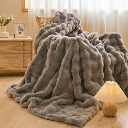 Double-sided Blanket Coral Fleece Nap Office Sofas Cover Blanket Thick Fleece Winter  Dream Tech Sleep