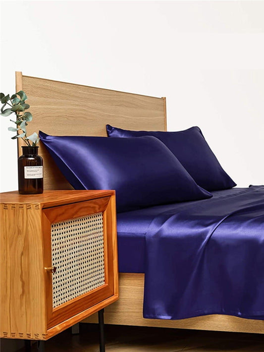 Four-piece Set Of Silk Bedding Sheets And Fitted Sheets  Dream Tech Sleep