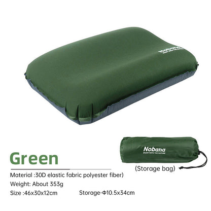 Outdoor 3D Sponge Pillow Automatic Inflatable Pillow Camping Tent Air Cushion Pillow Travel Portable Cervical Neck Pillow  Dream Tech Sleep