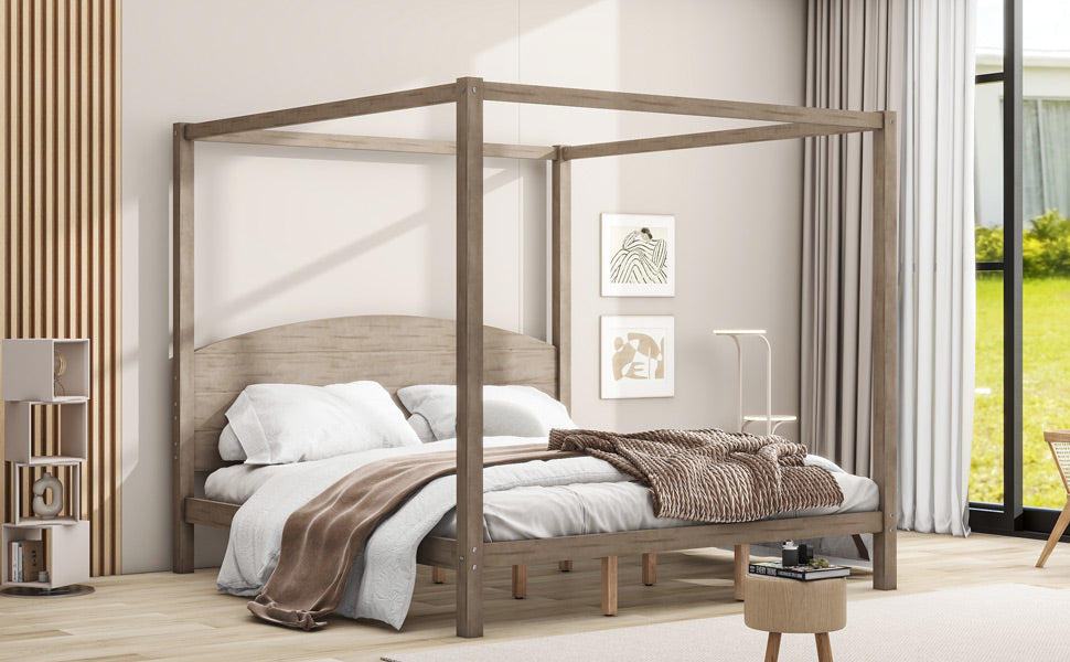 King Canopy Platform Bed  Dream Tech Sleep