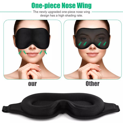 3D Travel Silk Eye Mask Sleeping Soft Padded Shade Cover Rest Relax Blindfold Men Women Night Sleeping Mask Cover Eye  Dream Tech Sleep