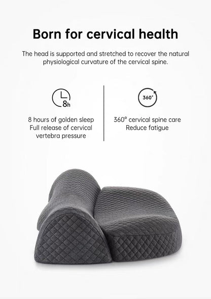 Bed Side Sleeping Pillow Neck Pain Relief Ergonomic Cervical Memory Foam Pillow  Dream Tech Sleep