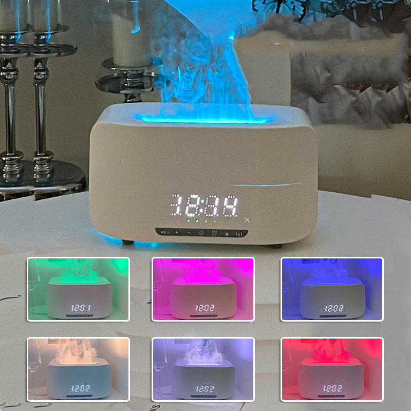 Multifunctional Bluetooth Speaker & Atmosphere Light with Flame Humidifier and Clock  Dream Tech Sleep