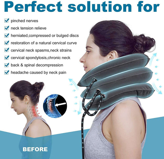Cervical Traction Device Neck Support Pillow Adjustable Neck Stretcher  Dream Tech Sleep