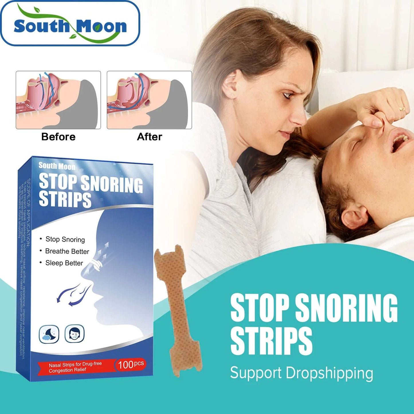 Breathe Nasal Strips | Stop Snoring, Prevent Mouth Opening  Dream Tech Sleep