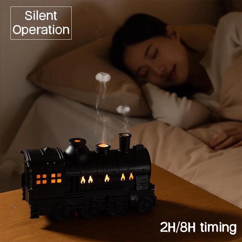 Train Shape Aromatherapy Diffuser | Double Spray Ultrasonic Air Humidifier with LED Lamp  Dream Tech Sleep