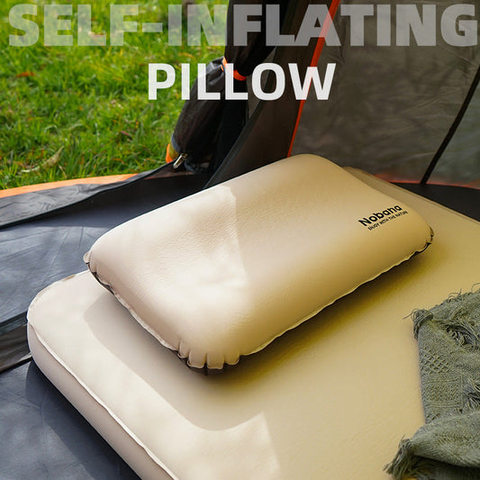 Outdoor 3D Sponge Pillow Automatic Inflatable Pillow Camping Tent Air Cushion Pillow Travel Portable Cervical Neck Pillow  Dream Tech Sleep