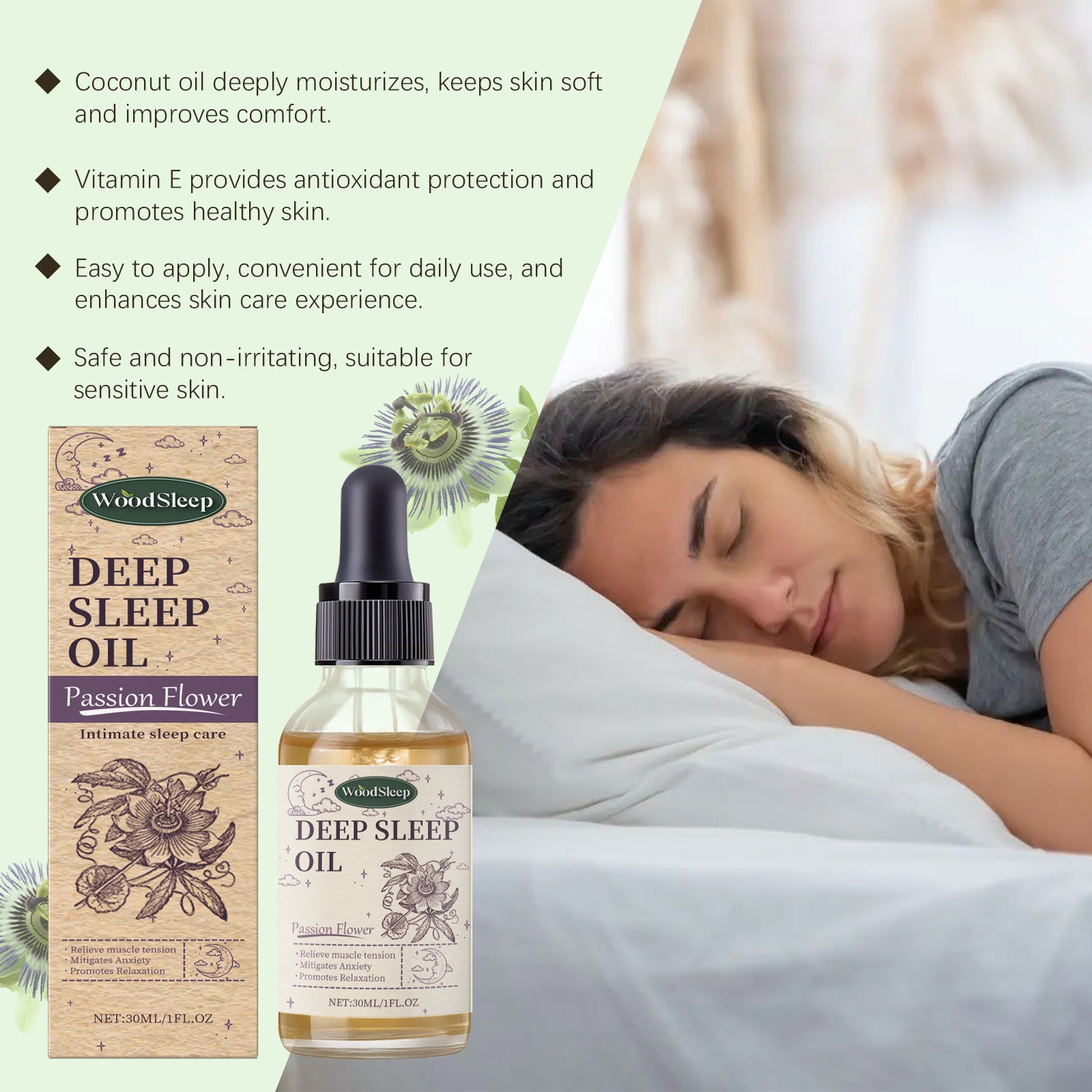 Passionflower Sleep Essential Oil Lavender Aromatic Essential Oil For Relaxing And Soothing Night Skin Care  Dream Tech Sleep
