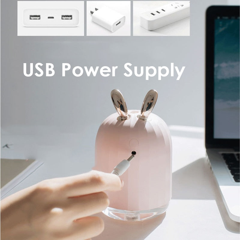 White Deer Pink Rabbit Air Humidifier Creative Cartoon USB Diffuser 220ML Charging Light Desktop Aroma Diffuser  Dream Tech Sleep