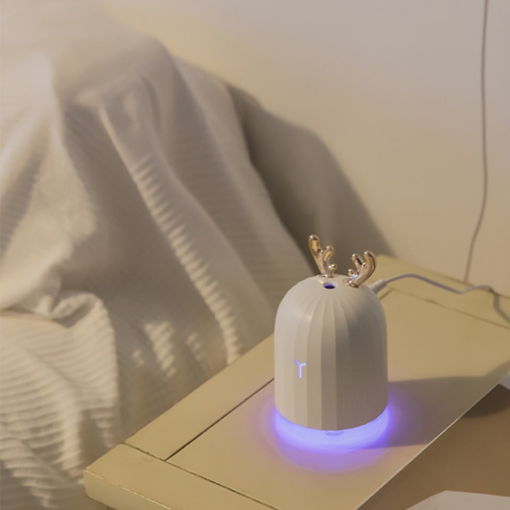 White Deer Pink Rabbit Air Humidifier Creative Cartoon USB Diffuser 220ML Charging Light Desktop Aroma Diffuser  Dream Tech Sleep
