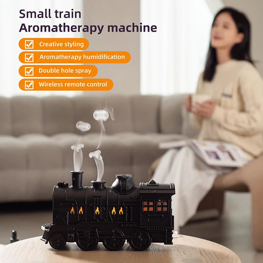 Train Shape Aromatherapy Diffuser | Double Spray Ultrasonic Air Humidifier with LED Lamp  Dream Tech Sleep