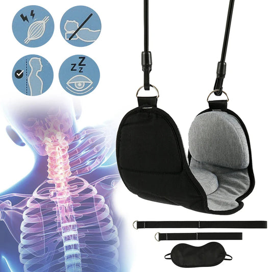 Portable Adults Neck Hammock Set Office Neck Rest Stretcher Relieves Travel Memory Foam Pillow + Mask Accessories Neck Hammock  Dream Tech Sleep