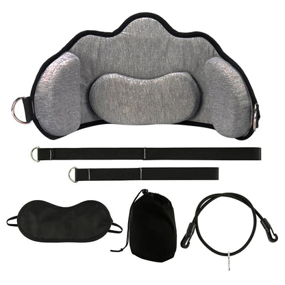 Portable Adults Neck Hammock Set Office Neck Rest Stretcher Relieves Travel Memory Foam Pillow + Mask Accessories Neck Hammock  Dream Tech Sleep