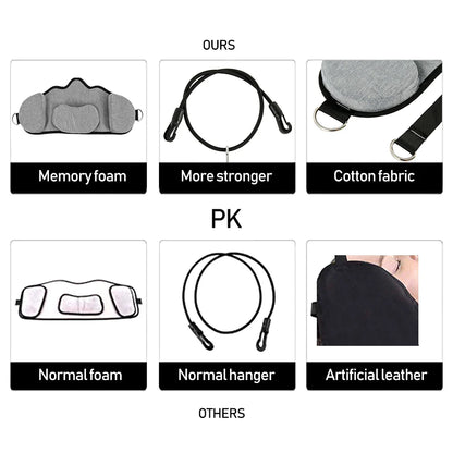 Portable Adults Neck Hammock Set Office Neck Rest Stretcher Relieves Travel Memory Foam Pillow + Mask Accessories Neck Hammock  Dream Tech Sleep
