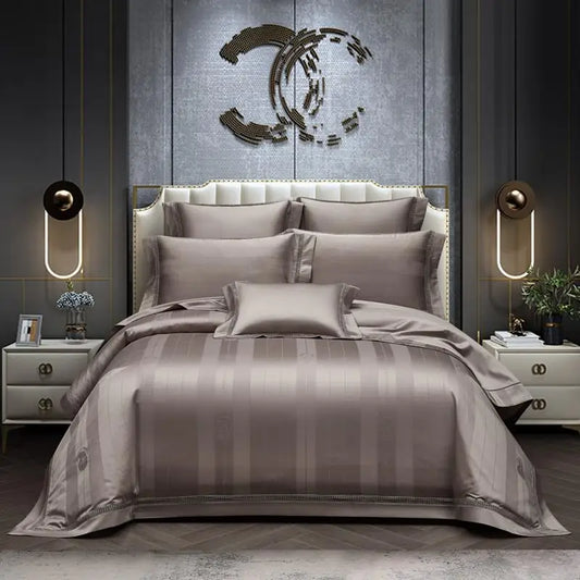 Damask Luxury Duvet Quilt Cover | Boho Jacquard 1000TC Egyptian Cotton Sateen Bedding Set  Dream Tech Sleep