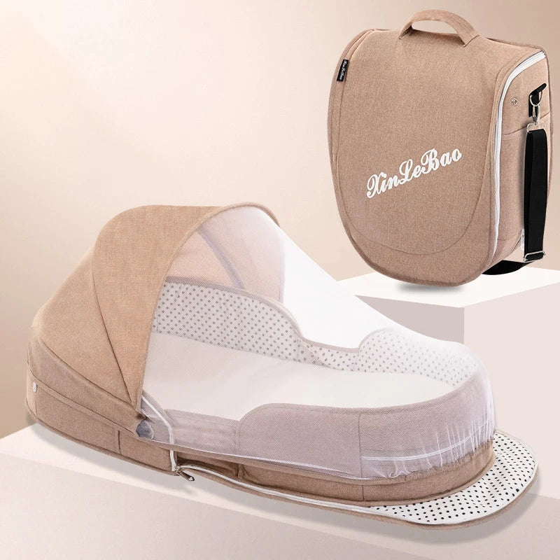 Baby Crib Multifunctional Folding Newborn Bed  Dream Tech Sleep